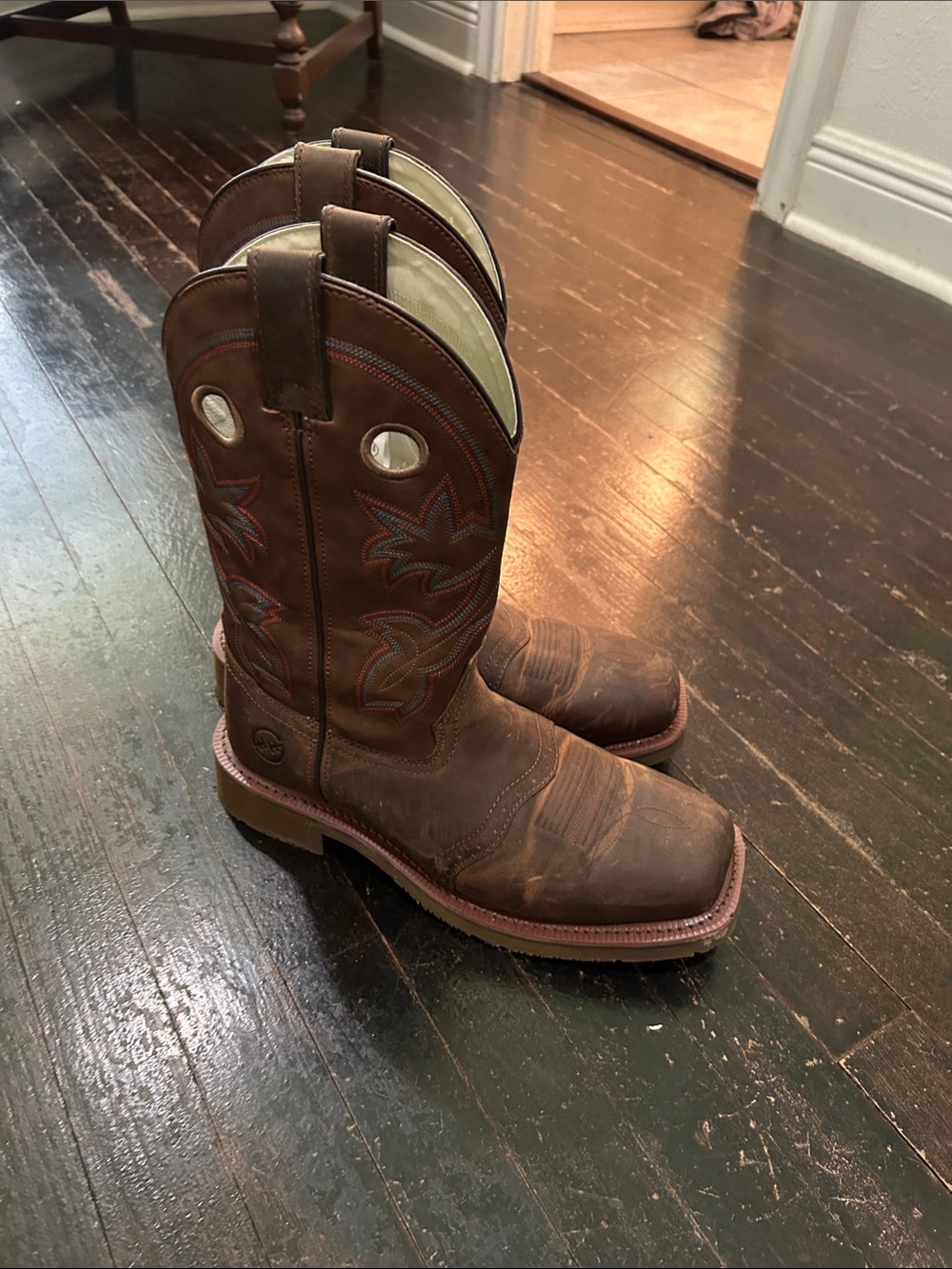 Double H Brown Leather Western Work Boots - Men NEVER WORN